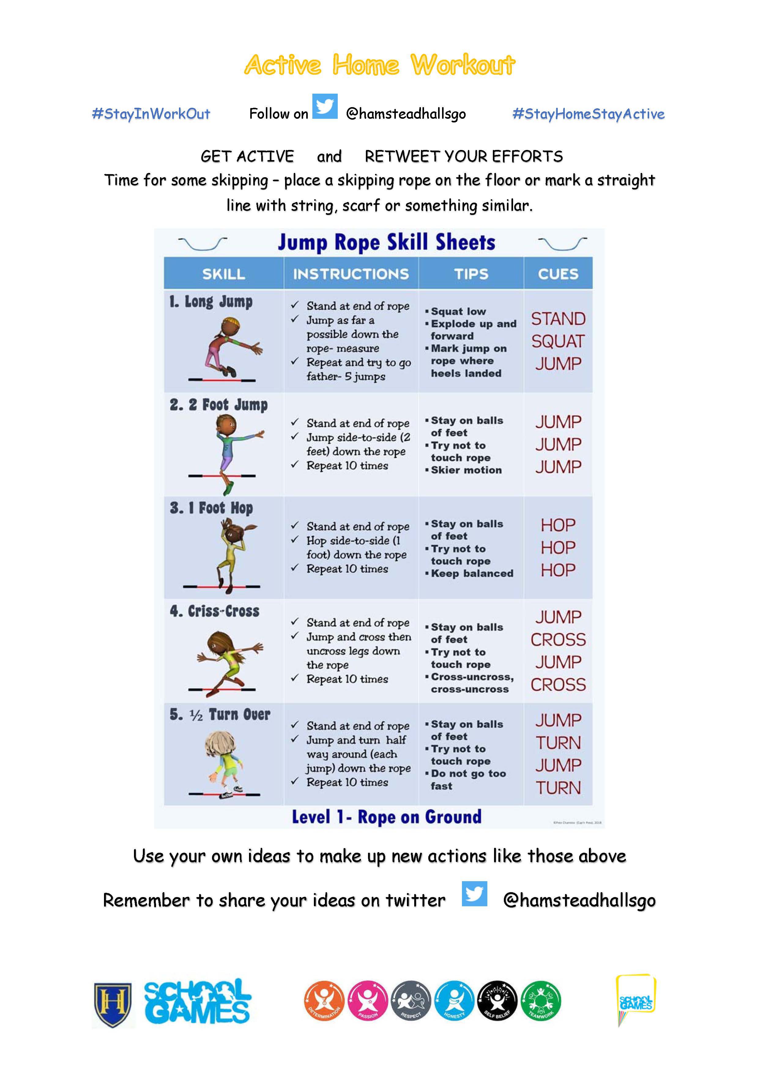 Your School Games - Active Home Workout Reception / Key Stage 1