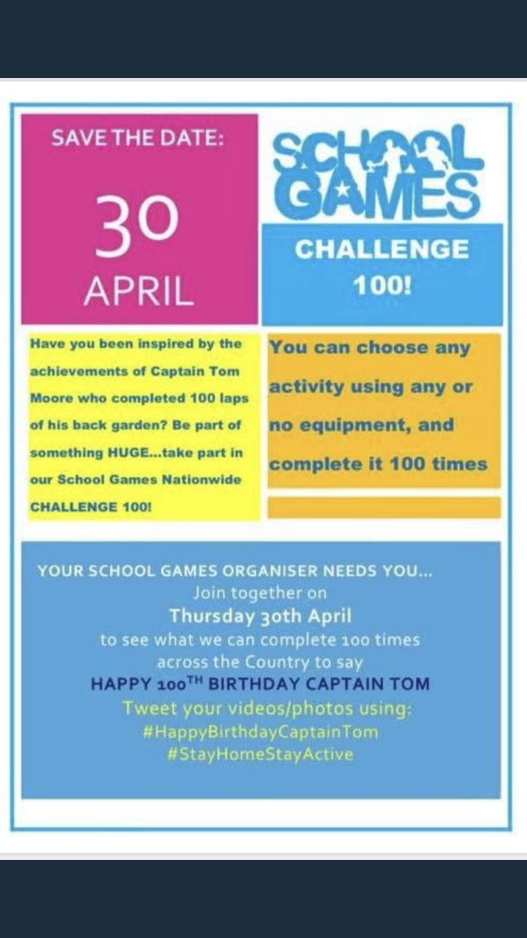 Challenge 100 for Captain Tom Moore's Birthday