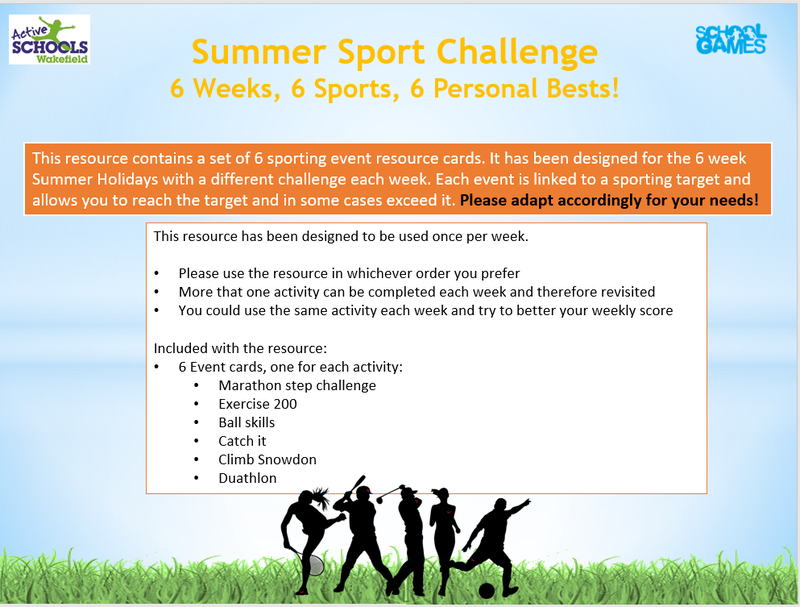 6 Week Summer Holiday Challenges