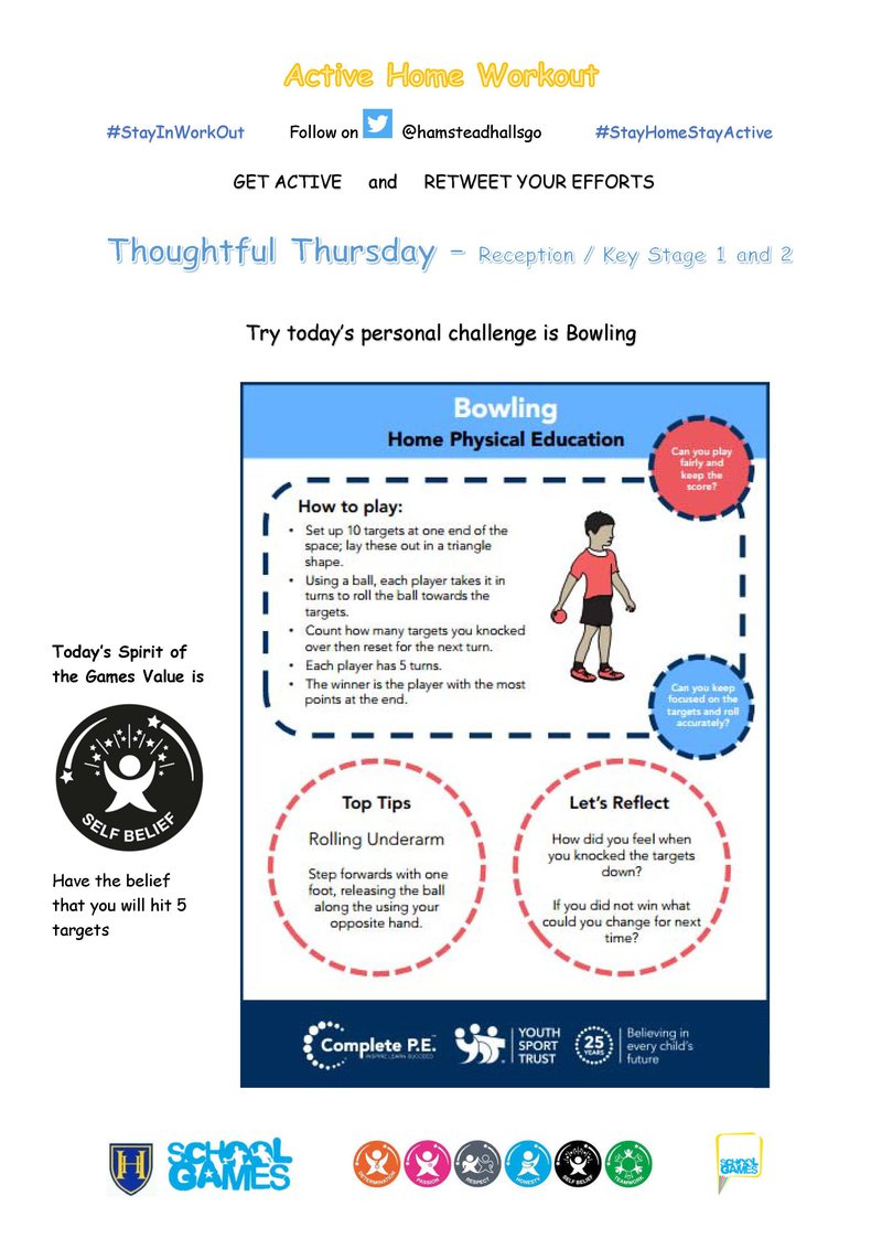 Thoughtful Thursday Active Home Work Out 2nd April 2020